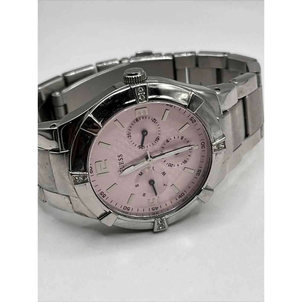 Guess Waterpro Women's Multi Function‎ Watch Pink Dial U10055L2- New Battery